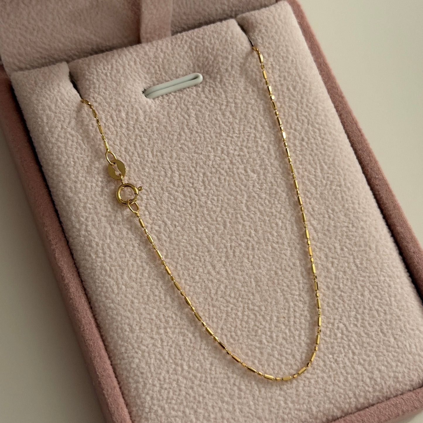 CADENA CANUTILLO MINI MILITAR 0.8MM ORO AMARILLO ITALY 18K 45CM - 1,51GR
