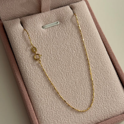 CADENA CANUTILLO MINI MILITAR 0.8MM ORO AMARILLO ITALY 18K 45CM - 1,51GR