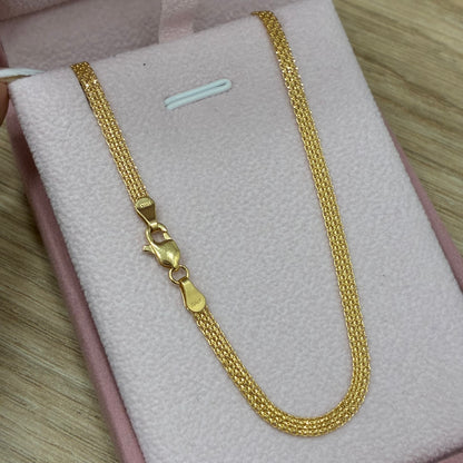 CADENA CHINA DOBLE CARRIL 3.2MM ORO AMARILLO ITALY 18K 45CM - 5.09GR