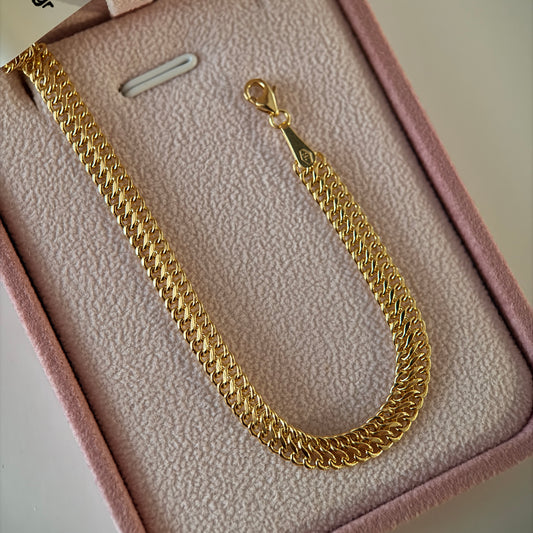 SEDUCE BRACELET 5MM YELLOW GOLD ITALY 18K 19CM - 3.88GR
