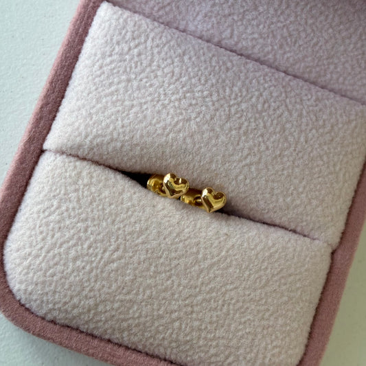 SMOOTH HEART STUDS 3.5MM 18K YELLOW GOLD - 0.43GR