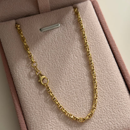 CADENA GRANO DE CAFÉ MARINERA 2.2MM ORO AMARILLO ITALY 18K 45CM - 3,78GR