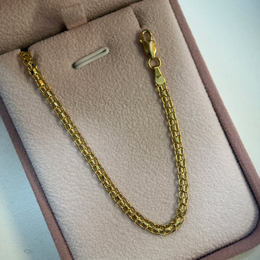 CHINESE BANGLE ONE LINE 3.2MM YELLOW GOLD ITALY 18K 19CM - 2.47GR