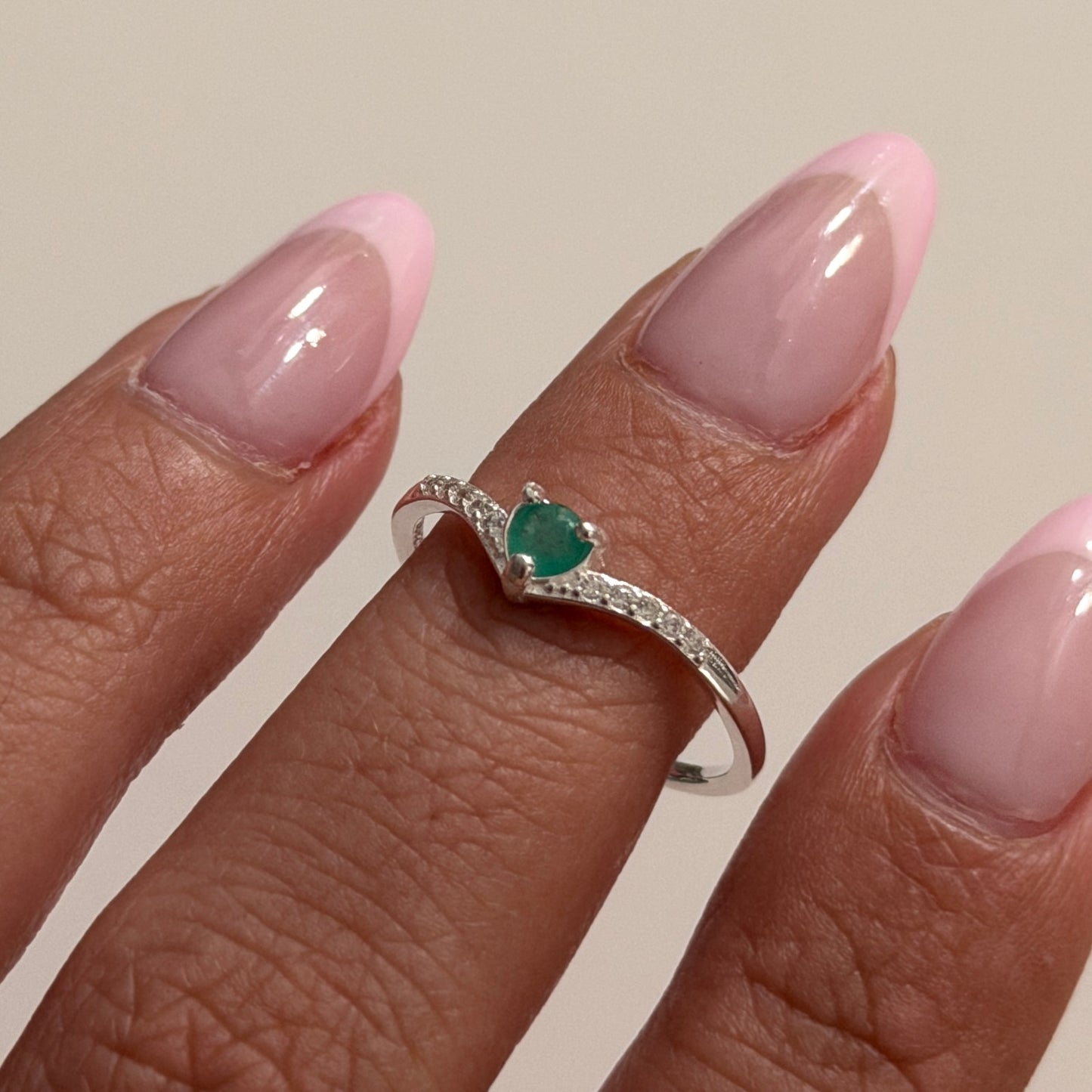 ANILLO BALLERINA + ESMERALDA NATURAL PLATA 925 TALLA 7