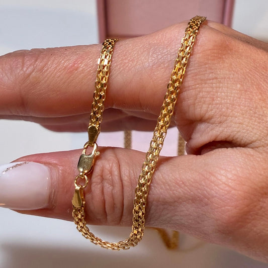 CHINESE TWO-TRACK CHAIN 18K YELLOW GOLD ITALIAN - 50CM 4.63GR