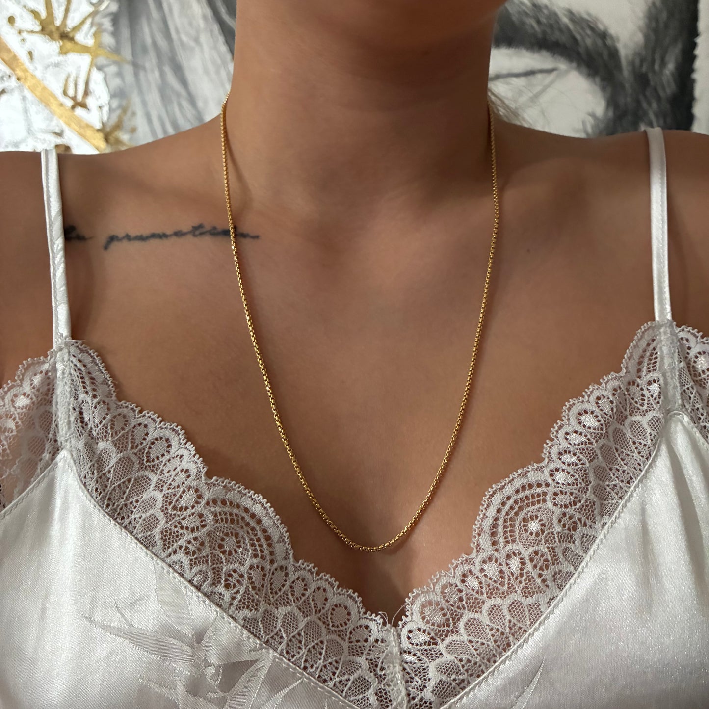 CADENA BOX - COLA DE RATON 1.8MM ORO AMARILLO ITALY 18K 60CM - 7,28GR