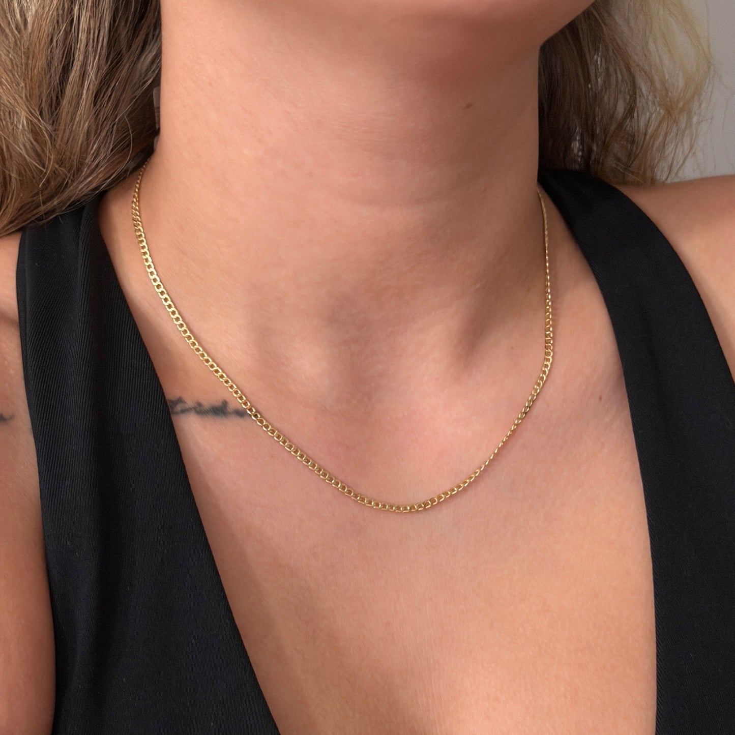 CADENA CUBANA 2.1MM ORO AMARILLO ITALY 18K 45CM - 2,08GR
