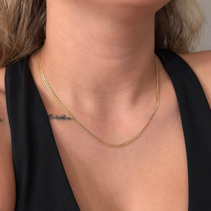 CADENA CUBANA 2.1MM ORO AMARILLO ITALY 18K 45CM - 2,08GR
