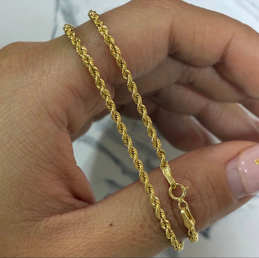 2.2MM CABLE CHAIN YELLOW GOLD ITALY 18K 50CM - 3.15GR