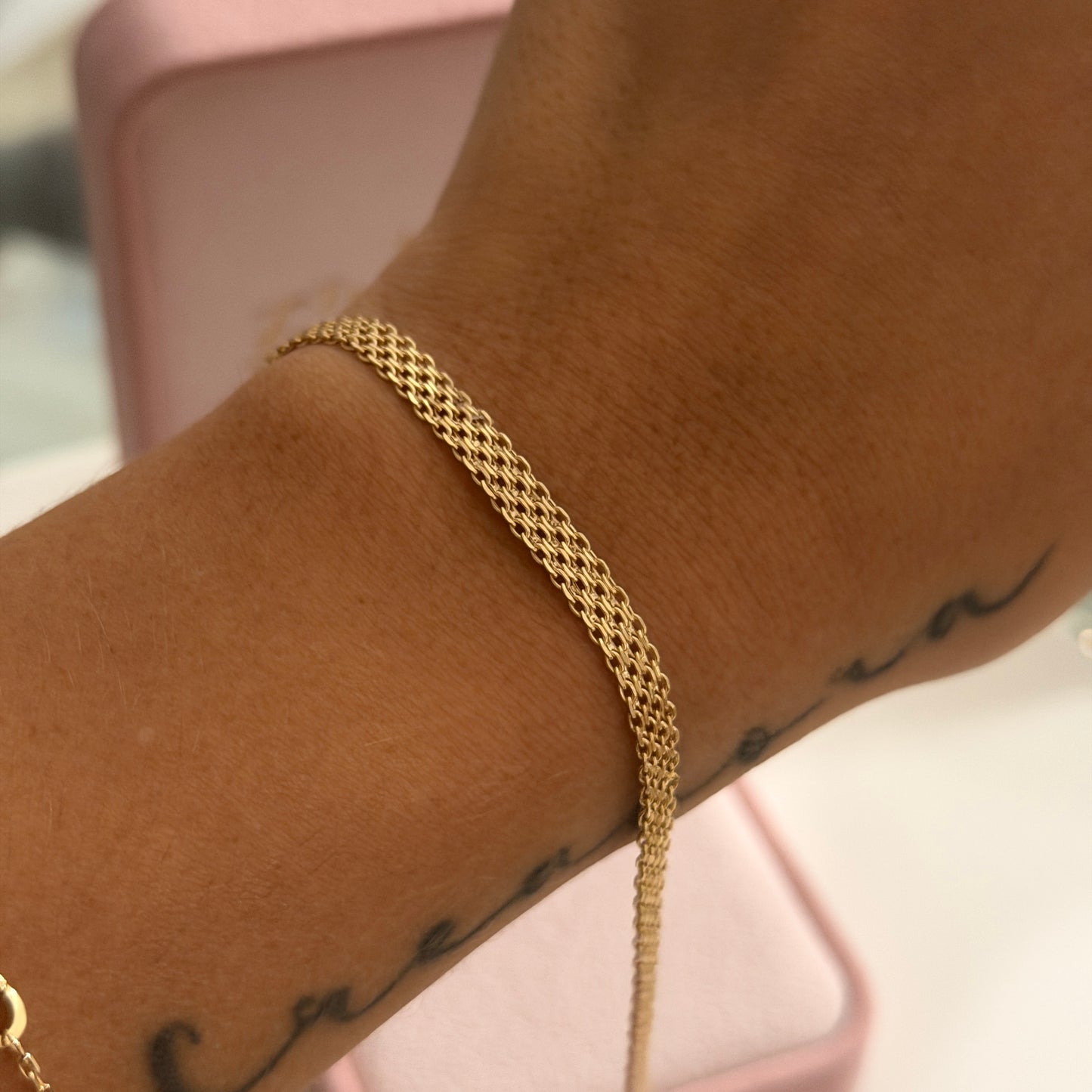 PULSERA CHINA DOBLE CARRIL 4.5MM ORO AMARILLO ITALY 18K 19CM - 2,73GR