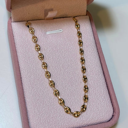 CADENA GRANO DE CAFÉ 3.5MM ORO AMARILLO ITALIANO 18K - 50CM 8,63GR