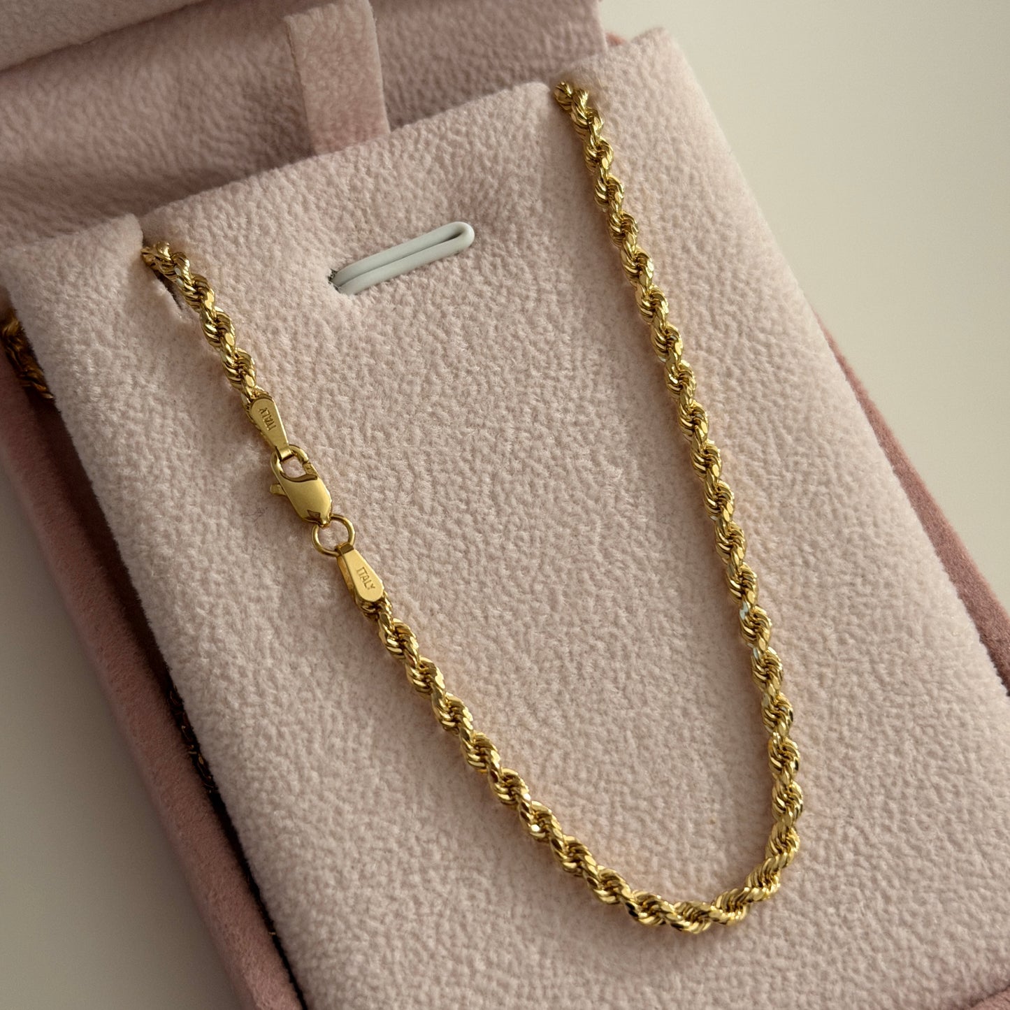 2.5MM YELLOW GOLD ITALY 18K BOW CHAIN ​​45CM - 5.13GR
