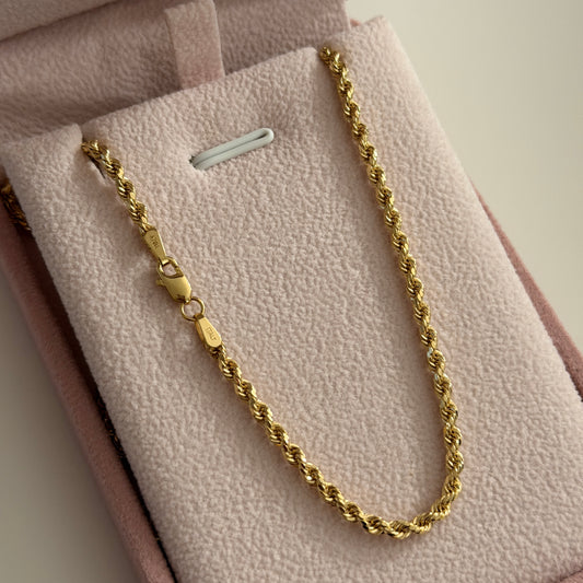 2.5MM YELLOW GOLD ITALY 18K BOW CHAIN ​​45CM - 5.13GR