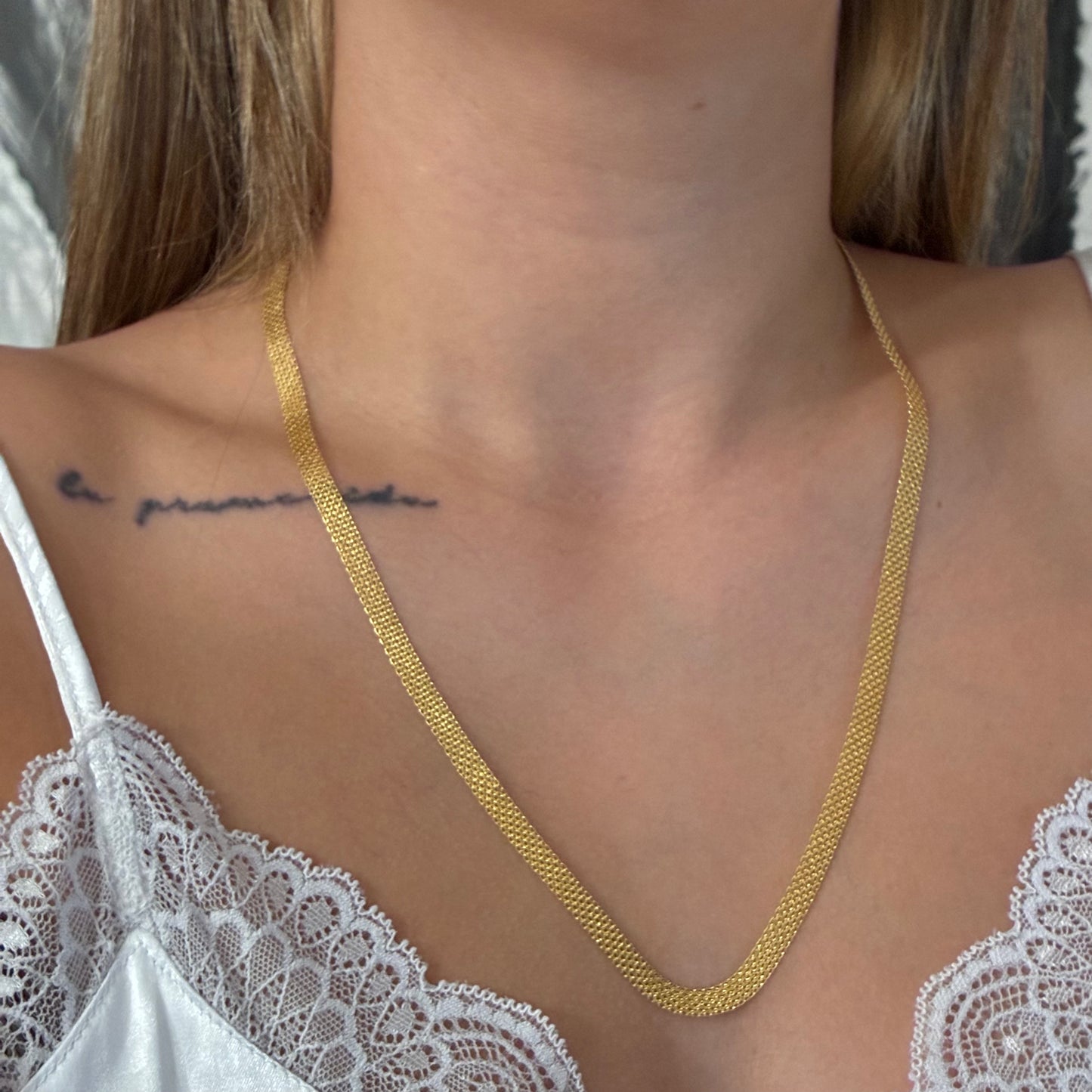 CADENA CHINA TRES CARRILES 5.5MM ORO AMARILLO ITALY 18K 60CM - 11,71GR