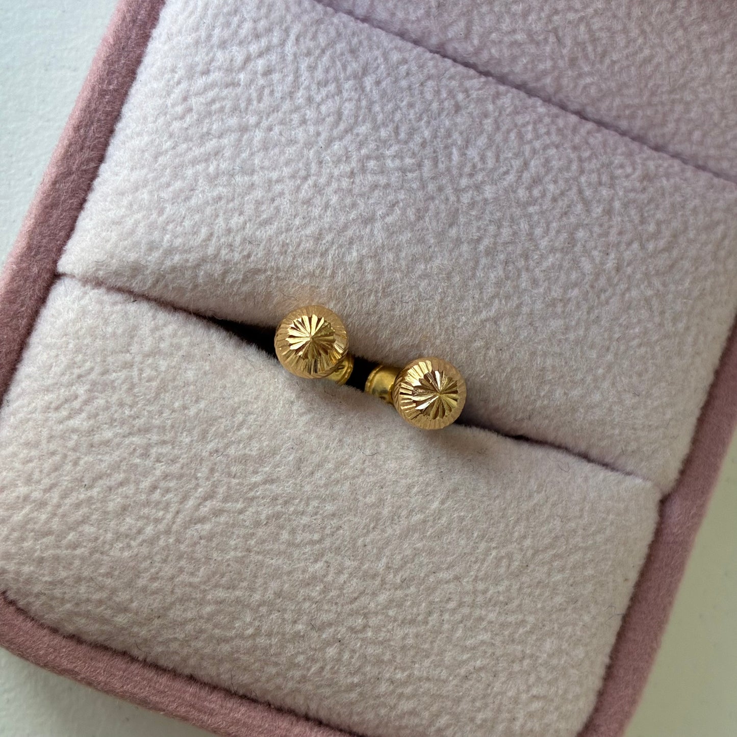 DIAMOND BALL POLES 5MM 18K YELLOW GOLD - 0.61GR