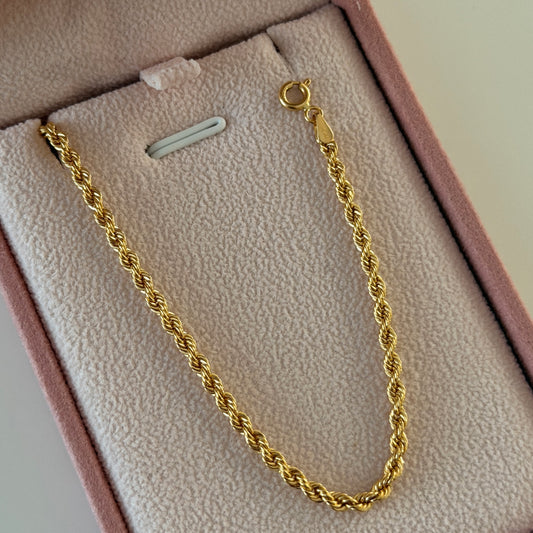 2.5MM BOW BRACELET YELLOW GOLD ITALY 18K 19CM - 1.89GR