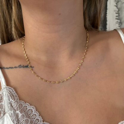 CADENA GRANO DE CAFÉ LISO 3MM ORO AMARILLO COL 18K 45CM - 3,71GR