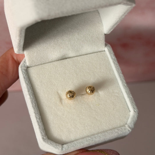 DIAMOND BALL POLES 5MM 18K YELLOW GOLD - 0.79GR