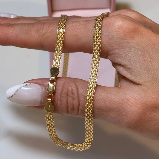 CHINESE TWO-TRACK CHAIN 18K YELLOW GOLD ITALIAN - 60CM 7.31GR