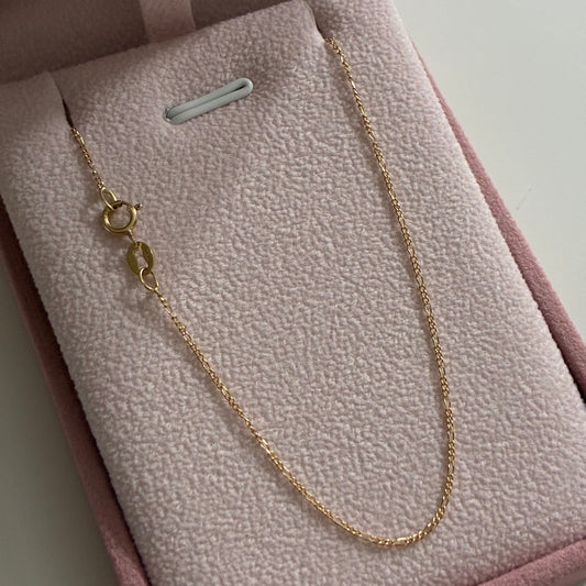 MINI FIGARO CHAIN 3X1 0.6MM YELLOW GOLD ITALY 18K 60CM - 1.46GR
