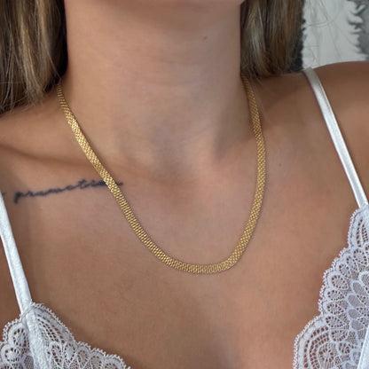 CADENA CHINA DOS CARRILES 4.5MM ORO AMARILLO ITALY 18K 50CM - 5,58GR