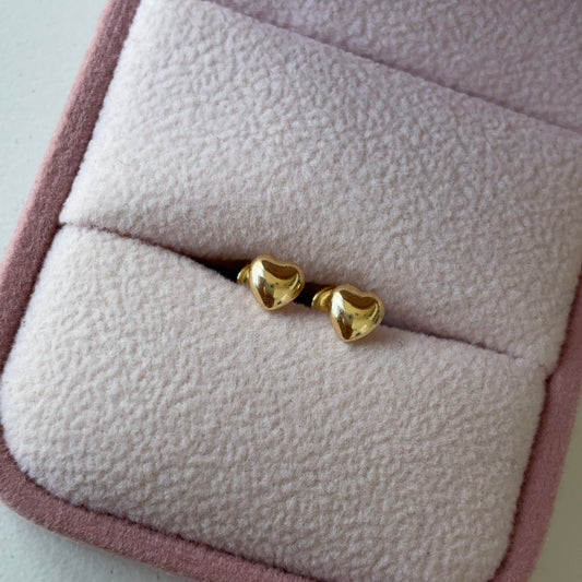 5MM PLAIN HEART STUDS 18K YELLOW GOLD - 0.49GR