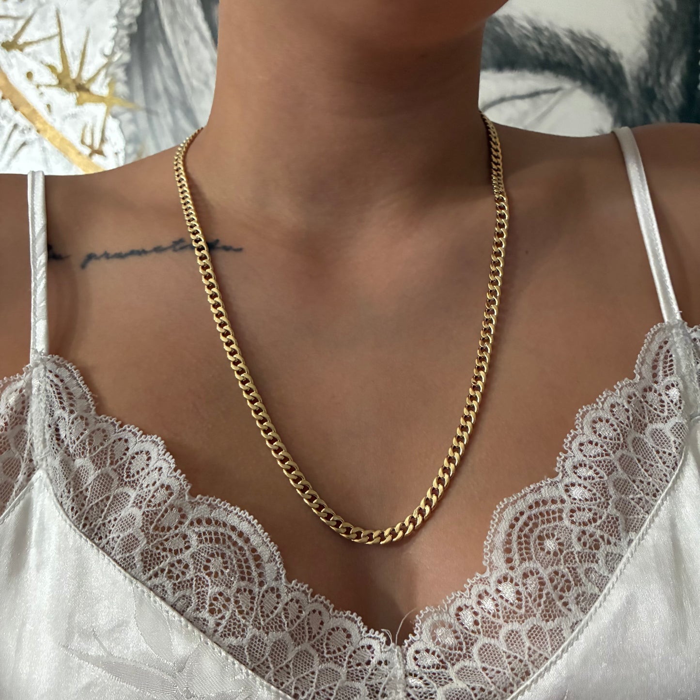 CADENA CUBANA REDONDA HUECA 5MM ORO AMARILLO ITALY 18K 60CM - 6,67GR