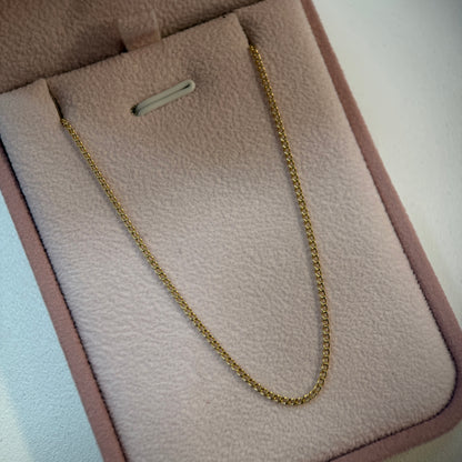 CADENA MINI CUBANA 1.4MM ORO AMARILLO ITALY 18K 50CM - 1,67GR