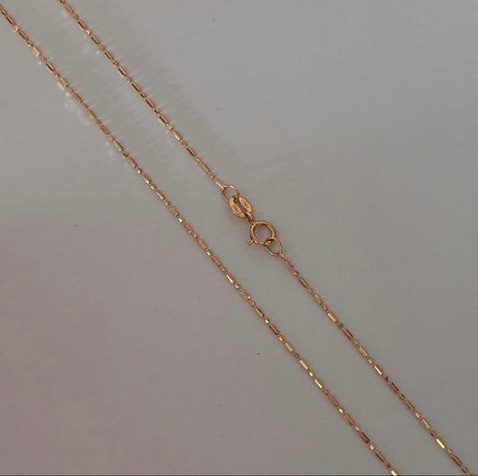 CADENA MINI MILITAR + CANUTILLO 0.8MM ORO AMARILLO ITALY 18K 45CM - 1,47GR