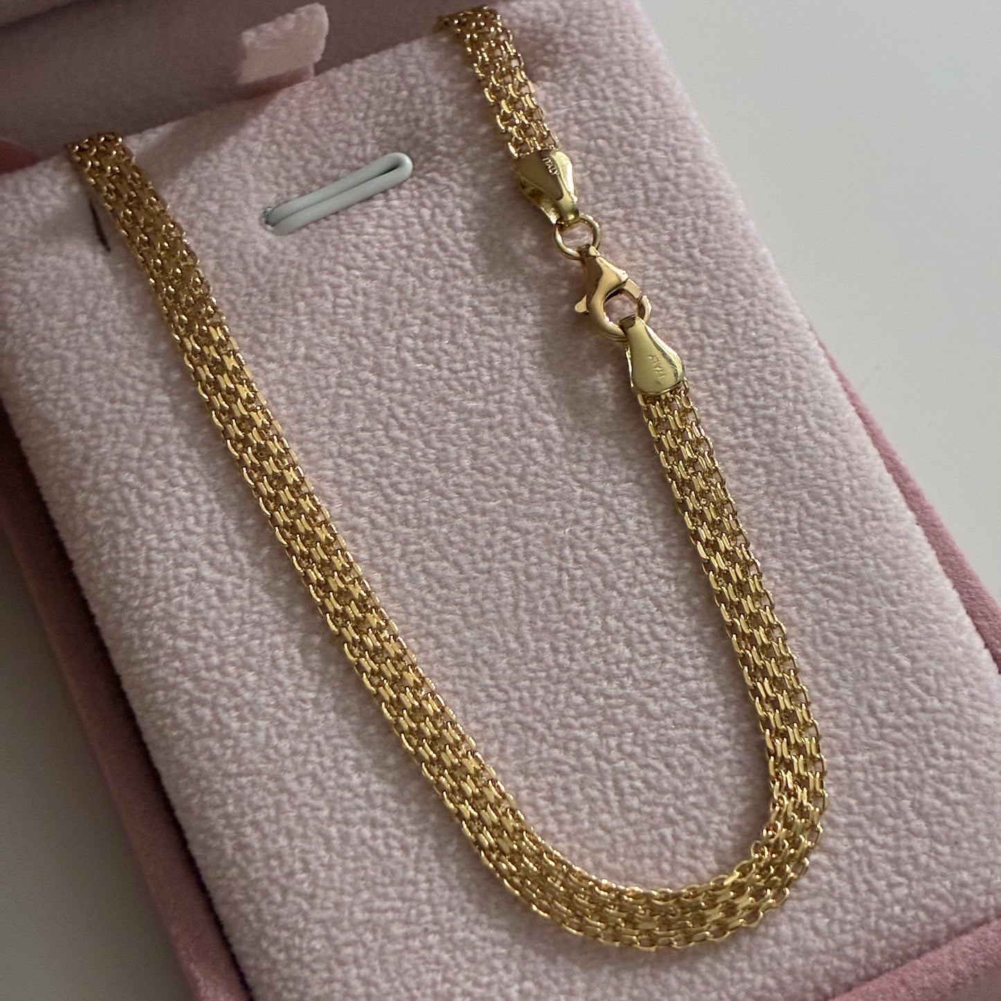 CADENA CHINA DOS CARRILES 4.5MM ORO AMARILLO ITALY 18K 50CM - 5,58GR