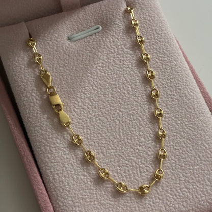 CADENA GRANO DE CAFÉ LISO 3MM ORO AMARILLO COL 18K 60CM - 4,76GR