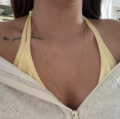 1.5MM MINI CUBAN CHAIN YELLOW GOLD ITALY 18K 60CM - 1.82GR