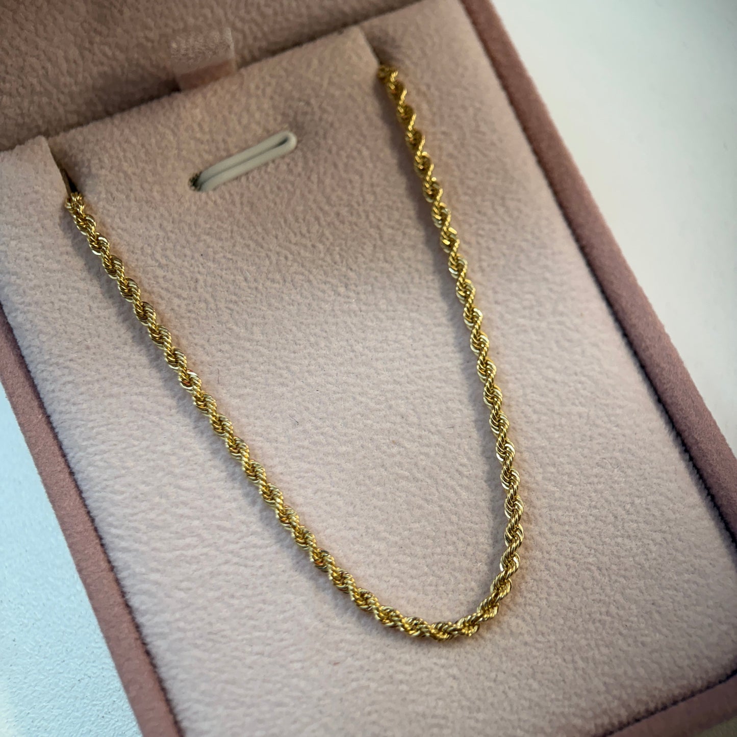 2.1MM ROPE CHAIN YELLOW GOLD ITALY 18K 60CM - 3.34GR