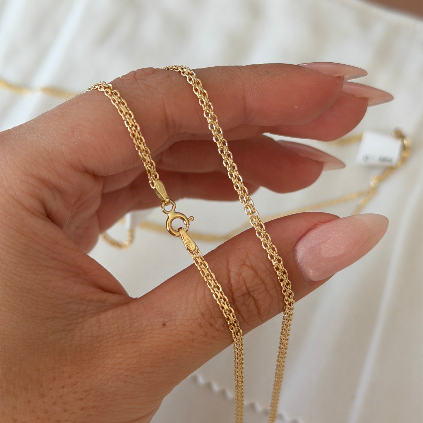 CHINESE CHAIN SINGLE ROW 2.3MM YELLOW GOLD ITALY 18K 50CM - 3.45GR