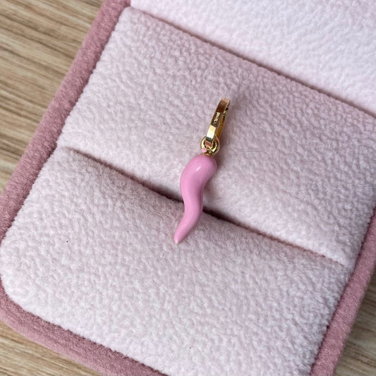 PENDANT "CACHITO DE LA ABUNDANCIA" PINK 2CM YELLOW GOLD ITALY 18K - 0.44GR