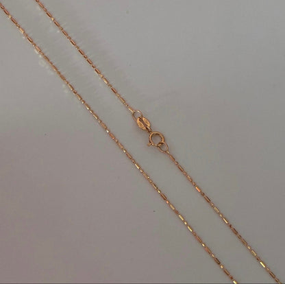 0.8MM YELLOW GOLD MINI MILITARY CANUTILLO CHAIN ITALY 18K 45CM - 1.51GR