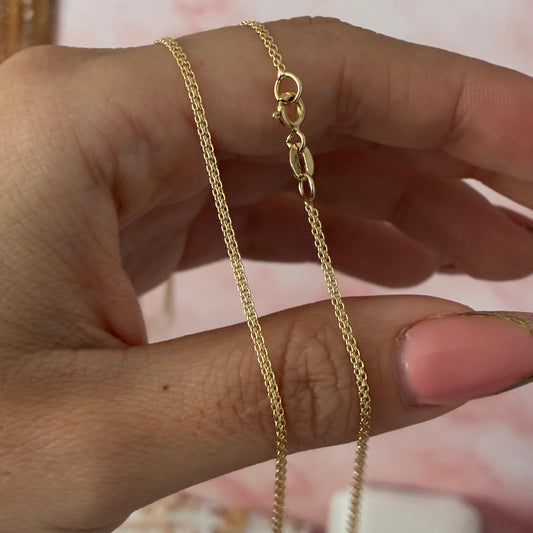 MINI CHINESE CHAIN ​​ONE STRAND 1.2MM YELLOW GOLD ITALY 18K - 60CM 3.32GR