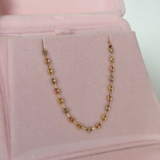 Cadena Grano de Café Diamantada Tres Oros Nac 18k 5,09gr 50cm