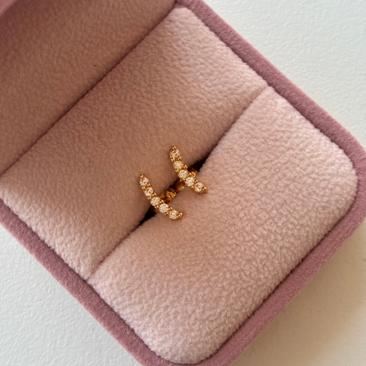 STUDS ARCH STONES 1CM YELLOW GOLD 18K 0.86GR