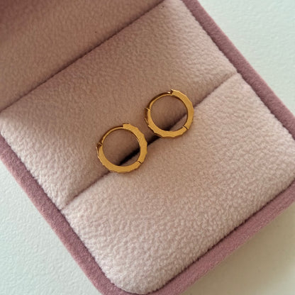 DIAMOND HOOPS
 5MM YELLOW GOLD ITALY ESP 18K- 0.73GR