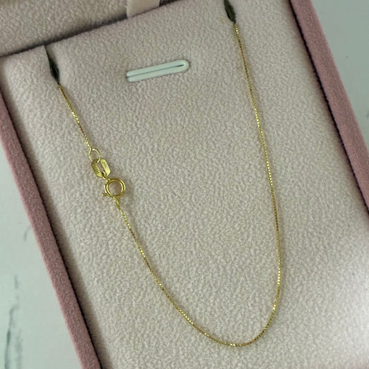 Venetian Chain, Gold Wire, 0.6mm, 18K Italian Yellow Gold - 50cm, 0.91g