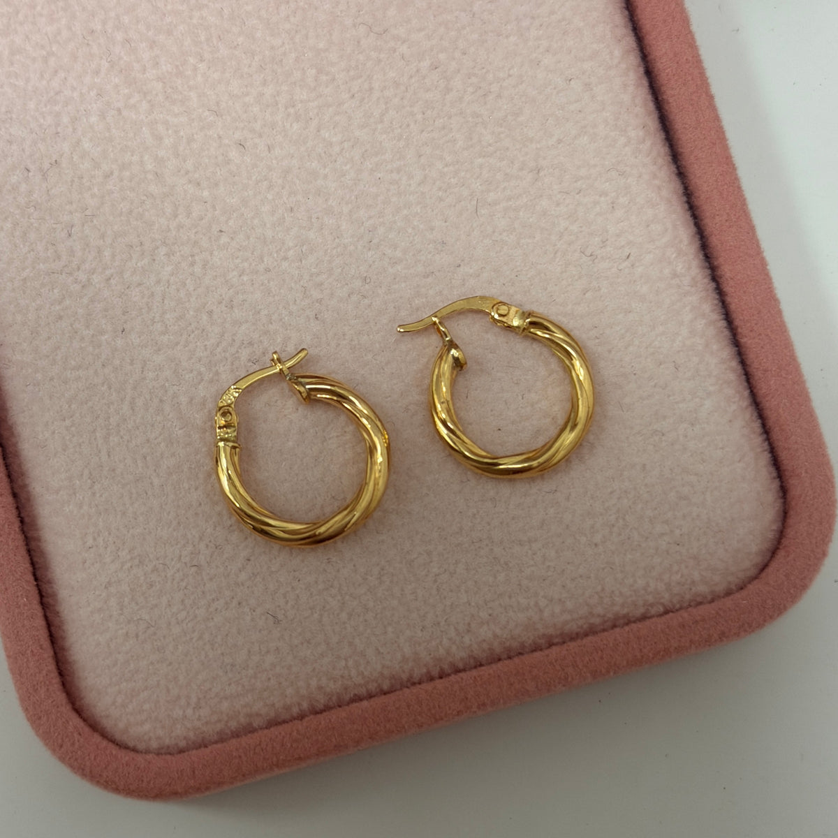 CANDONGAS TRENZADAS LISAS 1,2CM ORO AMARILLO COL 18K - 1,08GR