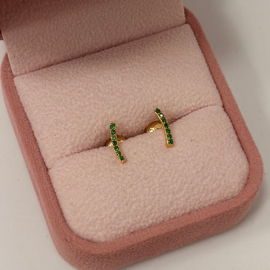 TOPOS LINEA PIEDRAS VERDES ORO AMARILLO COL 18K - 0,73GR
