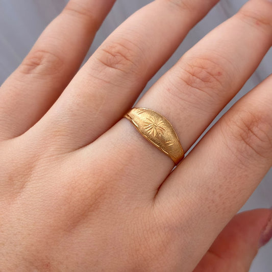 ANILLO FLOR MATE 1,35 GR TALLA 9 AMARILLO COL 18K