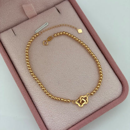 ES ABRAZADOS Y BOLAS LISAS 2.5 MM ORO AMARILLO ITALY ESP 18K 17CM A 20CM - 1,72GR