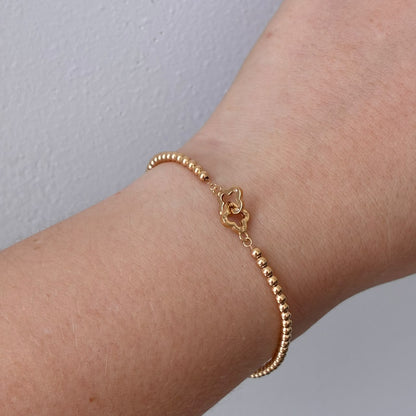 ES ABRAZADOS Y BOLAS LISAS 2.5 MM ORO AMARILLO ITALY ESP 18K 17CM A 20CM - 1,72GR