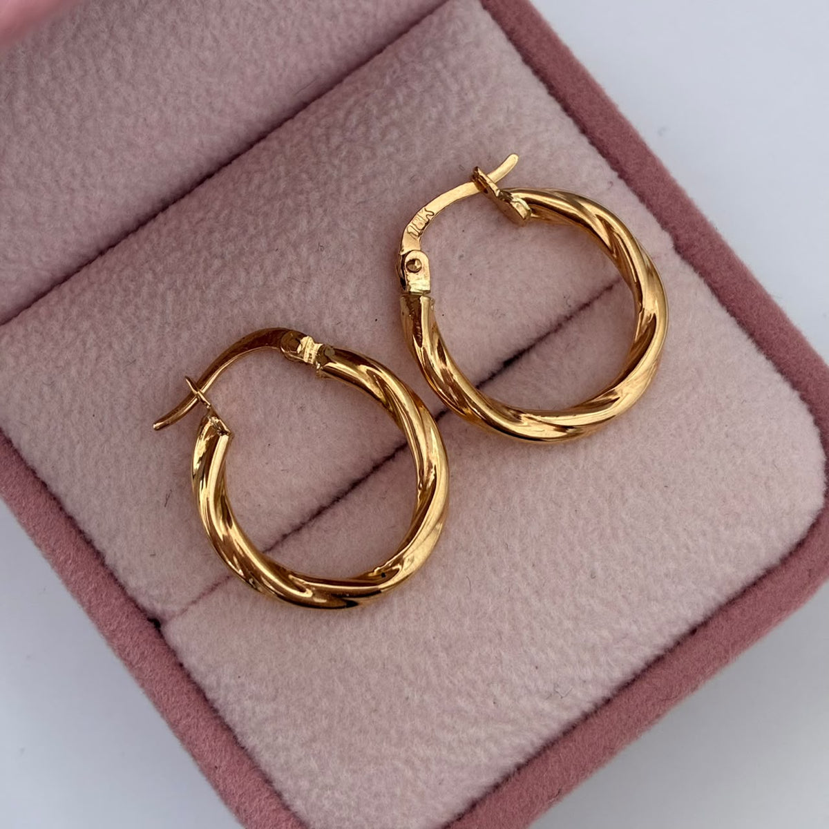 CANDONGAS TRENZADAS LISAS 2CM ORO AMARILLO COL 18K - 1,88GR