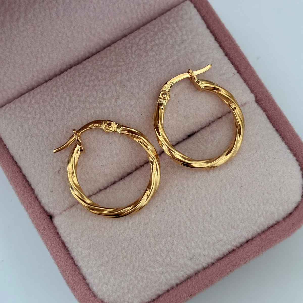 CANDONGAS TRENZADAS LISAS 1,7CM ORO AMARILLO COL 18K - 1,24GR